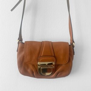 Micheal Kors Brown Leather charlton Crossbody small saddlebag bag